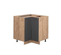 Vicco Meuble d'angle Fame-Line, Anthracite-Or, 80.5cm | Façade en MDF · Sans plan de travail · Pieds réglables en hauteur · Poignées en métal · Fermeture douce