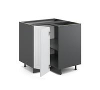 Vicco Meuble d'angle Fame-Line, Blanc Campagne, 80.5cm | Façade en MDF · Plan de travail incl. · Pieds réglables en hauteur · Poignées en métal · Fermeture douce