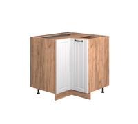 Vicco Meuble d'angle Fame-Line, Blanc Campagne, 80.5cm | Façade en MDF · Plan de travail incl. · Pieds réglables en hauteur · Poignées en métal · Fermeture douce