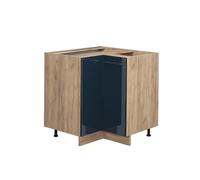 Vicco Meuble d'angle Fame-Line, Bleu foncé Brillant, 80.5cm | Façade en MDF · Sans plan de travail · Pieds réglables en hauteur · Poignées en métal · Fermeture douce