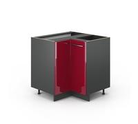 Meuble d'angle Fame-Line, 80.5cm sans PT, Rouge bordeaux Haute brillance/Anthracite, Vicco 35558