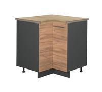 Vicco Meuble d'angle Fame-Line, Chêne doré, 80.5cm | Relie deux côtés de la cuisine · Plan de travail incl. · Pieds réglables en hauteur · Poignées en métal