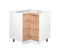 Vicco Meuble d'angle Fame-Line, Chêne doré, 80.5cm | Relie deux côtés de la cuisine · Sans plan de travail · Pieds réglables en hauteur · Poignées en métal