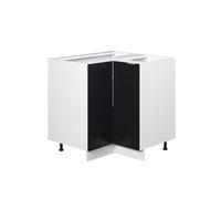 Vicco Meuble d'angle Fame-Line, Noir rayé, 80.5cm | Façade en MDF · Sans plan de travail · Pieds réglables en hauteur · Poignées en métal · Fermeture douce