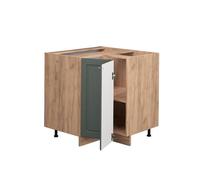 Vicco Meuble d'angle Fame-Line, Vert Or Campagne, 80.5cm | Façade en MDF · Plan de travail incl. · Pieds réglables en hauteur · Poignées en métal · Fermeture douce