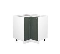 Vicco Meuble d'angle Fame-Line, Vert Or Campagne, 80.5cm | Façade en MDF · Sans plan de travail · Pieds réglables en hauteur · Poignées en métal · Fermeture douce