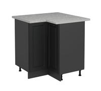 Vicco Meuble d'angle "R-Line", Anthracite campagne/Anthracite 75.6 cm | Façade en MDF · Plan de travail incl. · Pieds réglables en hauteur · 1 Tablette · 1 Porte