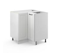 Vicco Meuble d'angle R-Line, Blanc Campagne, 75.6cm | Façade en MDF · Sans plan de travail · Pieds réglables en hauteur · 1 Tablette · 1 Porte