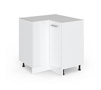 Vicco Meuble d'angle R-Line, Blanc Haute Brillance, 75.6cm sans PT, pour Une Combinaison Libre au Sein de systèmes de Cuisine modulaires