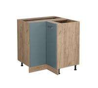 Vicco Meuble d'angle R-Line, Bleu-Gris, 75.6cm | Relie deux côtés de la cuisine · Sans plan de travail · Pieds réglables en hauteur · 1 Tablette · 1 Porte