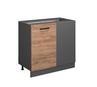 Meuble d'angle R-Line, 86cm sans PT, Chêne de force doré/Anthracite, Vicco 37828