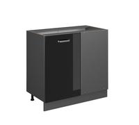 Meuble d'angle R-Line, 86cm sans PT, Noir Haute brillance/Anthracite, Vicco 41180