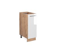 Vicco Meuble de Cuisine Fame-Line, Blanc Haute Brillance, 30cm sans PT, à Combiner avec d'autres modules de la série Fame-Line