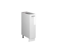 Vicco Meuble de cuisine "Fame-Line", Blanc Haute brillance/Blanc 20 cm | Façade en MDF · Sans plan de travail · Pieds réglables en hauteur · Poignées en métal