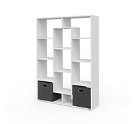 Vicco Meuble de Rangement Cube, Blanc, 107.2x143cm avec 2 Boxes pliants