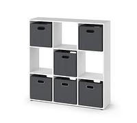 Vicco Meuble de Rangement Cube Nove, Blanc, 104x108cm | avec 6 boîtes pliantes, utilisable pour une répartition flexible de l’espace et le rangement
