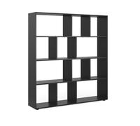 Vicco Meuble de Rangement Cube Pilar, Noir, 131.6x143cm | pour une répartition flexible de l’espace et le rangement des livres