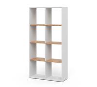 Vicco Meuble de Rangement Cube Scutum Chêne Blanc/Force de l'or 143x72cm | pour une utilisation comme séparateur de pièce ou étagère ouverte