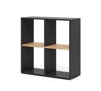 Vicco Meuble de Rangement Cube Tetra, Anthracite/chêne doré, 72x72.6cm | pour le rangement et la présentation de livres ou de boîtes décoratives