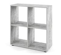 Vicco Meuble de Rangement Cube Tetra, Béton, 72.6x72cm | pour le rangement et la présentation de livres ou de boîtes décoratives