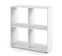 Vicco Meuble de Rangement Cube Tetra, Blanc, 72.6x72cm | pour le rangement et la présentation de livres ou de boîtes décoratives