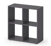 Vicco Meuble de Rangement Cube Tetra, Gris, 72.6x72cm | pour le rangement et la présentation de livres ou de boîtes décoratives