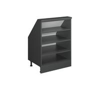 Vicco Meuble de Rangement sous Pente Rion, Anthracite/Anthracite | Rangement ouvert · Profondeur 46 cm · Pieds réglables en hauteur · 3 Tablettes