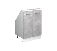Vicco Meuble de Rangement sous Pente Rion, Béton/Blanc