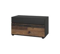 Vicco Meuble de Salon Berno, Noir/Ancien Style, 70.8x38.9cm | avec porte rabattable, convient pour le rangement de livres et de classeurs
