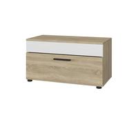 Vicco Meuble de salon "Berno", Sonoma/Blanc 70.8 x 38.9 cm | avec porte rabattable, convient pour le rangement de livres et de classeurs