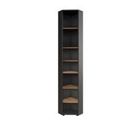 Vicco Meuble Haut d'angle Irma, Anthracite/Chêne de Force doré, 33x192cm 7 Compartiments, pour Le Rangement des Accessoires de Salle de Bain et des Serviettes