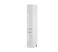 Vicco Meuble Haute de Cuisine Fame-Line, Blanc Haute Brillance, 30cm | Façade en MDF · Coulisses métalliques à extension totale · Pieds réglables en hauteur · Poignées en métal