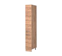 Vicco Meuble Haute de Cuisine Fame-Line, Chêne doré, 30cm | 2 portes coulissantes · Coulisses métalliques à extension totale · Pieds réglables en hauteur · Poignées en métal
