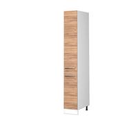 Vicco Meuble Haute de Cuisine Fame-Line, Chêne doré, 30cm | 2 portes coulissantes · Coulisses métalliques à extension totale · Pieds réglables en hauteur · Poignées en métal