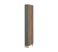 Vicco Meuble Haute de Cuisine Fame-Line Vert Or Campagne/Chêne doré 20cm | Façade en MDF · Coulisses métalliques à extension totale · Pieds réglables en hauteur · Poignées en métal