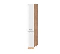 Vicco Meuble Haute de Cuisine R-Line, Blanc Haute Brillance, 30cm | 2 portes coulissantes · 5 Tablettes · Pieds réglables en hauteur · Librement combinable · ✓ Beaucoup de rangement