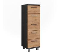 Vicco Meuble Middle Ilias, Anthracite/chêne doré, 30.2x95cm | adapté à la fixation murale et compatible avec la série Ilias