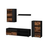 Vicco Meuble Mural Berno, Chêne Rustique, Set de 4 pièces, Convient au Rangement des appareils multimédias et des Accessoires