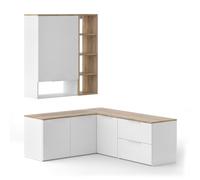 Vicco Meuble-paroi Wido Blanc/Sonoma | 5 pièces, combinable avec d'autres éléments de la série Wido