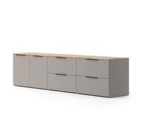 Vicco Meuble-paroi Wido, Grège, 3 Parties, combinable avec d'autres éléments de la série Wido