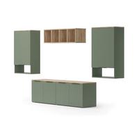 Meuble-paroi Wido, 5 parties, Vert, Vicco 57455