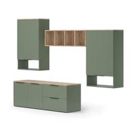 Vicco Meuble-paroi Wido Vert | 5 parties, compatible avec d'autres éléments de la série Wido