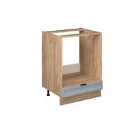 Vicco Meuble pour Four Fame-Line, Bleu Clair-Gris, 60cm | Façade en MDF · Sans plan de travail · Pieds réglables en hauteur · Poignées en métal · Intégration facile
