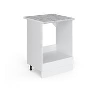 Vicco Meuble pour Four R-Line, Blanc Haute Brillance, 60cm, PT Marbre, pour Une Combinaison Libre au Sein de systèmes de Cuisine modulaires
