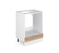 Vicco Meuble pour Four R-Line, Sonoma, 60cm | ✓ Niche pour four · Sans plan de travail · Pieds réglables en hauteur · Librement combinable · Intégration facile