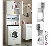 Vicco meuble pour machine à laver meuble de salle de bain blanc 190x64 cm