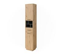 Vicco Meuble Salle de Bain Beatrice, Chêne Artisan/Anthracite, 38x190cm avec Portes, tiroir, pour Le Rangement des Accessoires de Salle de Bain et Compatible avec Beatrice