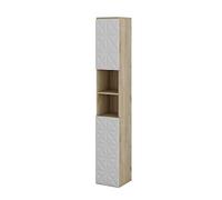 Vicco Meuble Salle de Bain Edge, Blanc, 30x189.5cm | avec 2 portes et 3 compartiments, pour le rangement dans la salle de bain avec mécanisme push-to-open