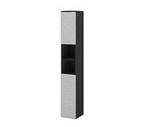 Vicco Meuble Salle de Bain Edge, Noir, 30x189.5cm | avec 2 portes et 3 compartiments, pour le rangement dans la salle de bain avec mécanisme push-to-open