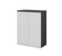 Meuble salle de bain Edge, 60x79.5cm avec 2 portes et 3 compartiments, Noir, Vicco 40297